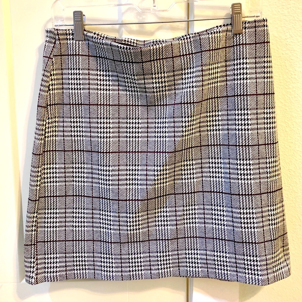 H&M plaid houndstooth miniskirt pencilskirt